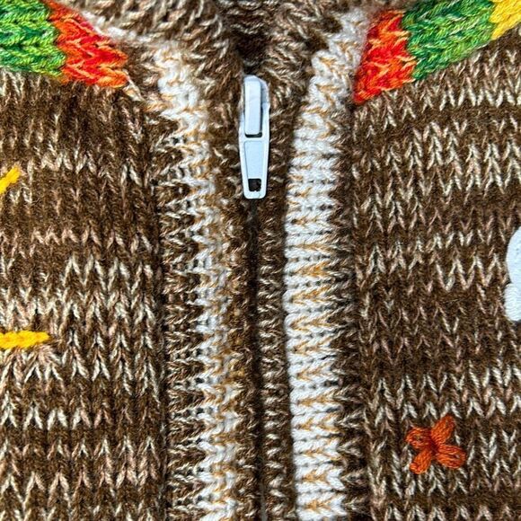 Alpaca Handmade Hooded Sweater Nature Animal Unisex Sz 8 - Picture 5 of 9